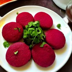 Steamed Beetroot Idli 1 beetroot idli